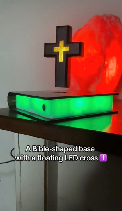Magnetic floating cross bible lamp