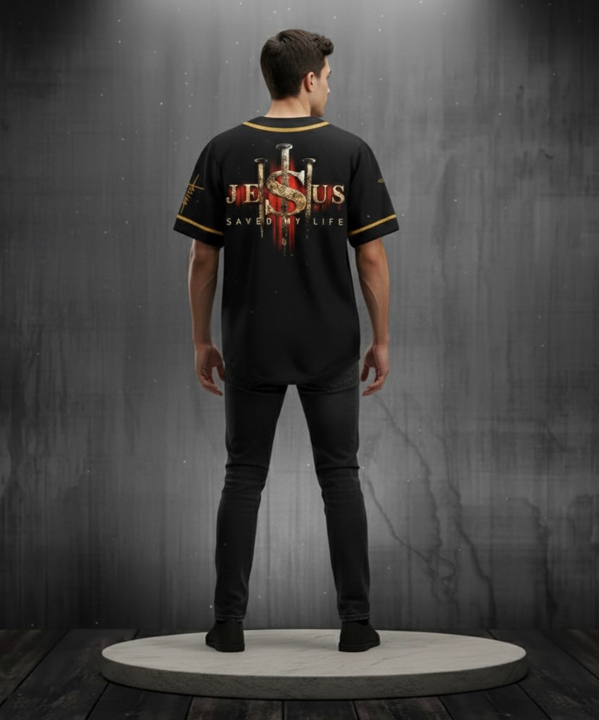 Jesus Saved My Life Baseball Jersey