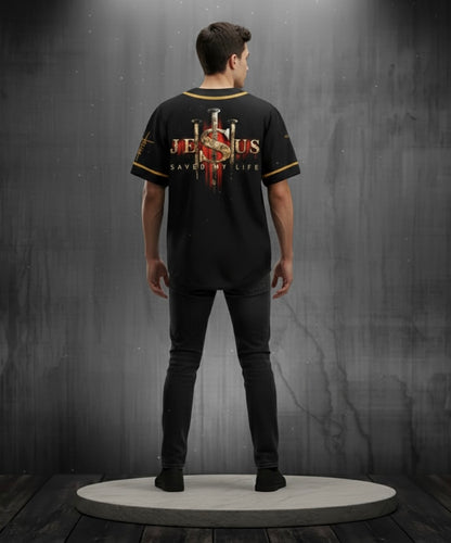 Jesus Saved My Life Baseball Jersey