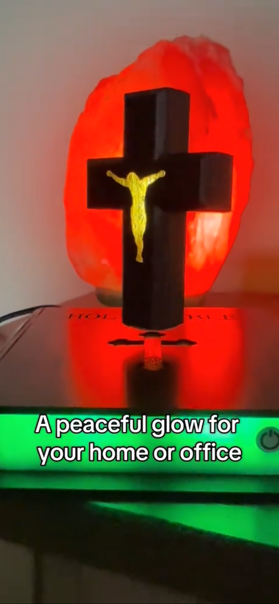 Magnetic floating cross bible lamp
