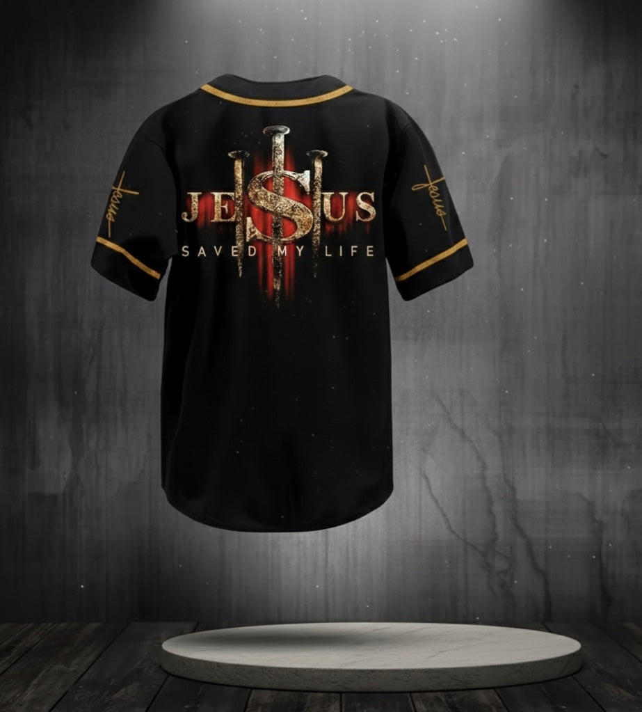 Jesus Saved My Life Baseball Jersey