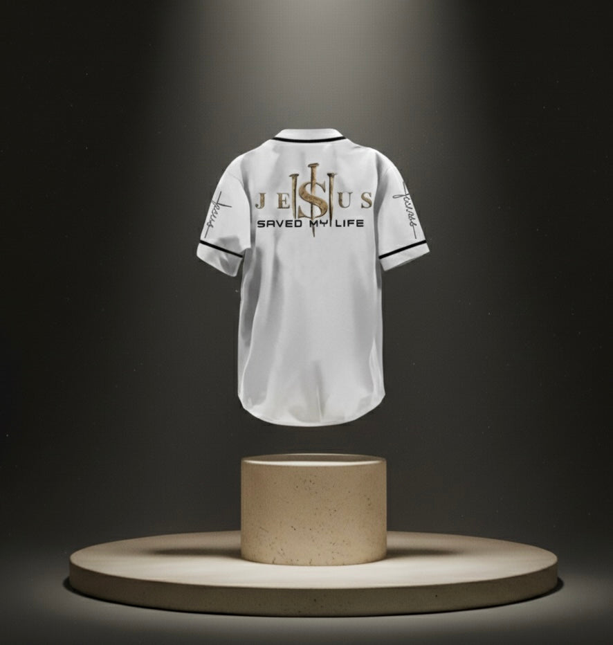 Jesus Saved My Life Baseball Jersey
