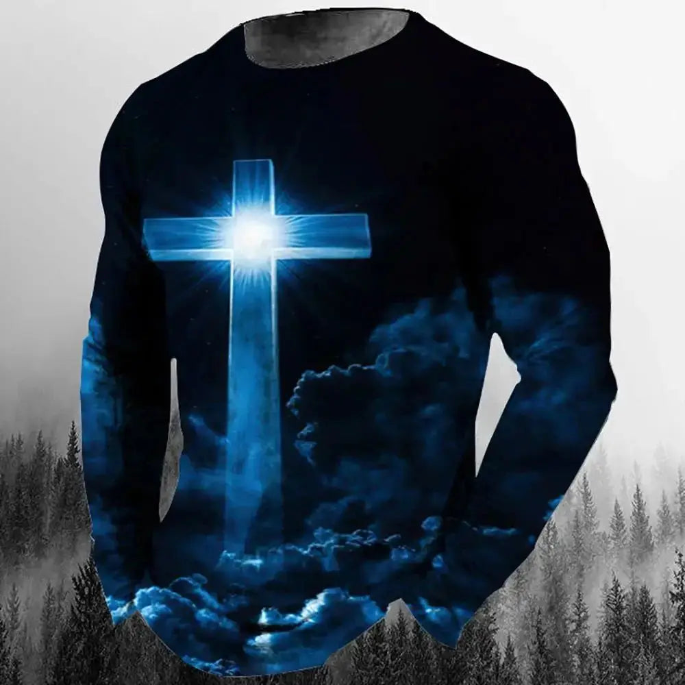 3D Christian Long Sleeve Crew Neck