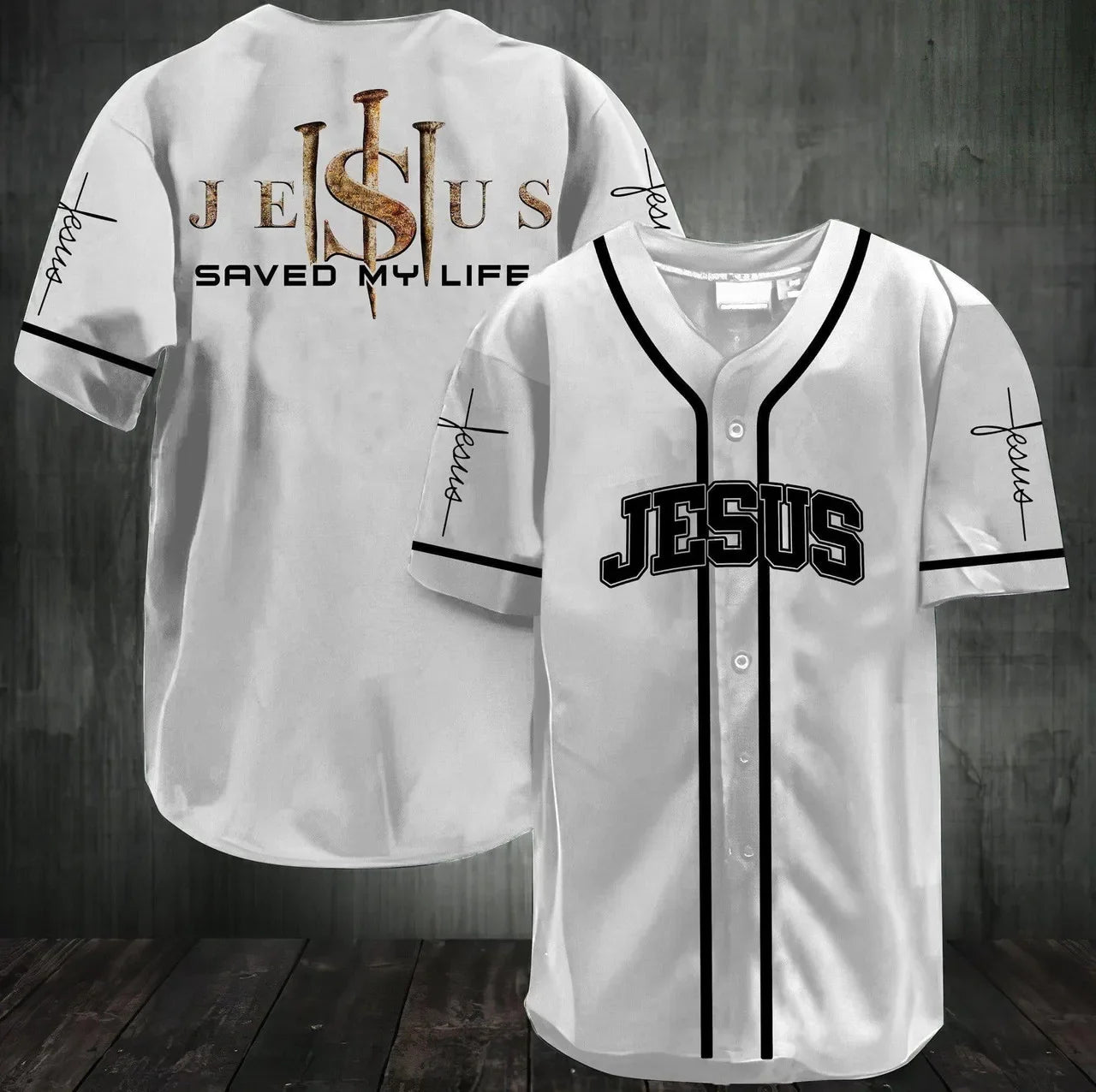 Jesus Saved My Life Baseball Jersey