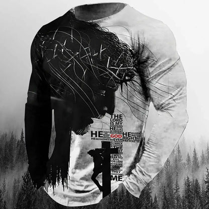 3D Christian Long Sleeve Crew Neck