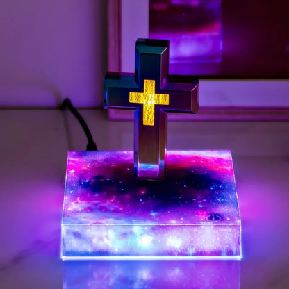Magnetic floating cross bible lamp