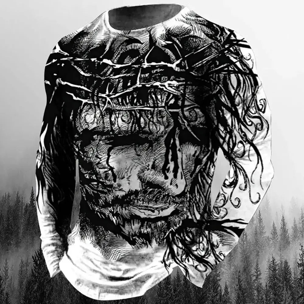3D Christian Long Sleeve Crew Neck